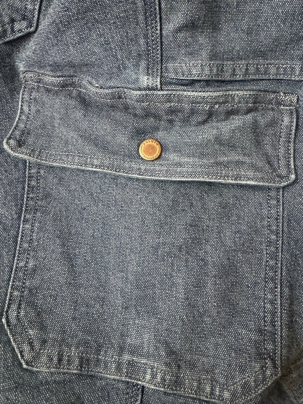 Duluth Trading Women’s Relaxed Fit Blue Denim Cargo Pants
